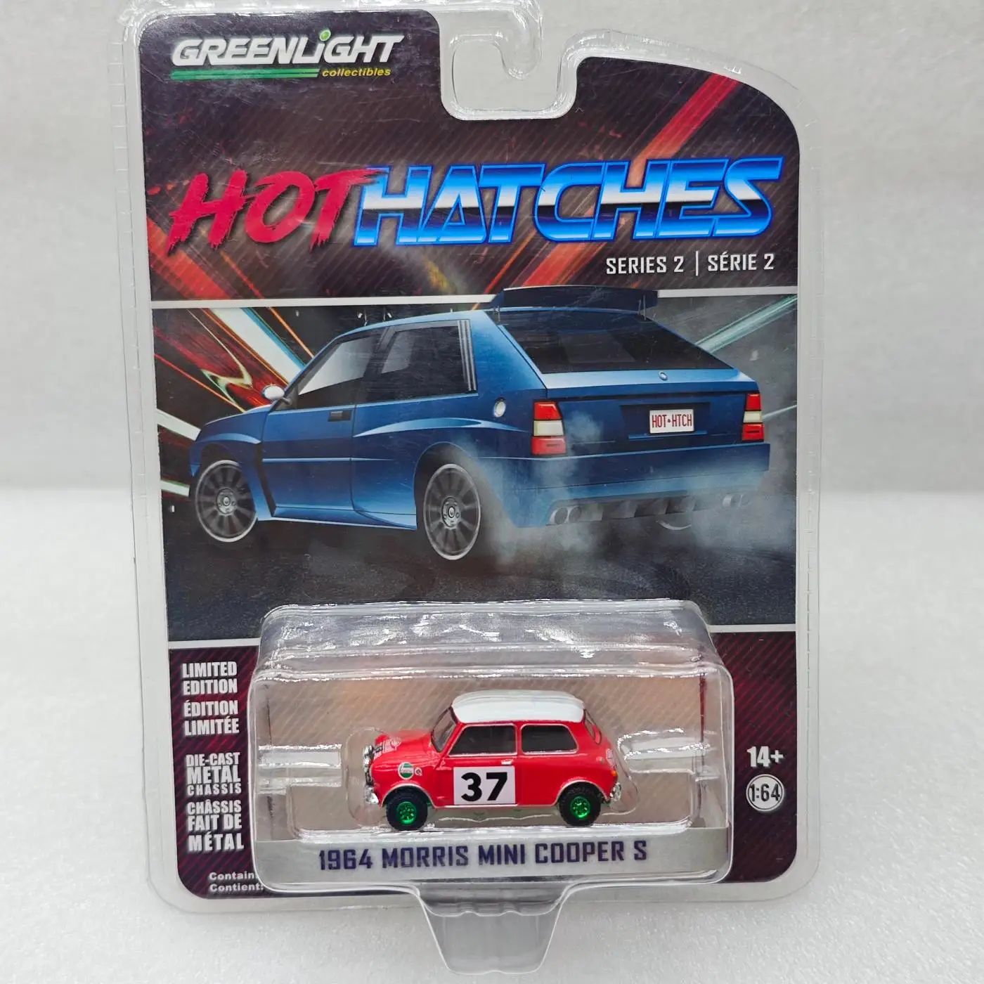 

GreenLight 1:64 1964 Monte Carlo Rally 37 Mini Cooper S Green Machine Diecast Alloy Car Model Collectible