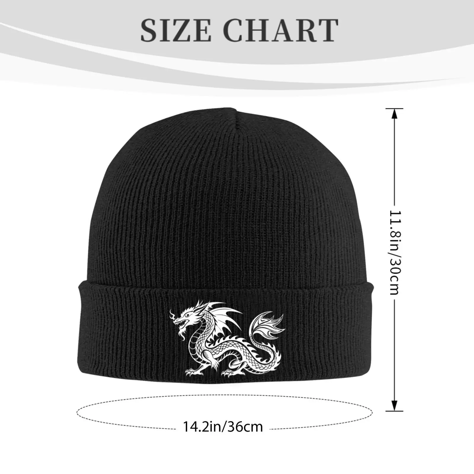 Tattoo of Dragon Unisex Knitted Hat Outdoor Warm Men Solid Color Crimping Skullies Beanie Cap Hip Hop