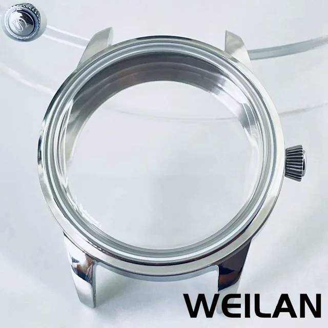 33mm/40mm pasuje do mechanizmu NH35 NH36 7S26 7S36 4R35 4R36, męska i damska stal nierdzewna srebrna koktajlowa kopuła szklana obudowa
