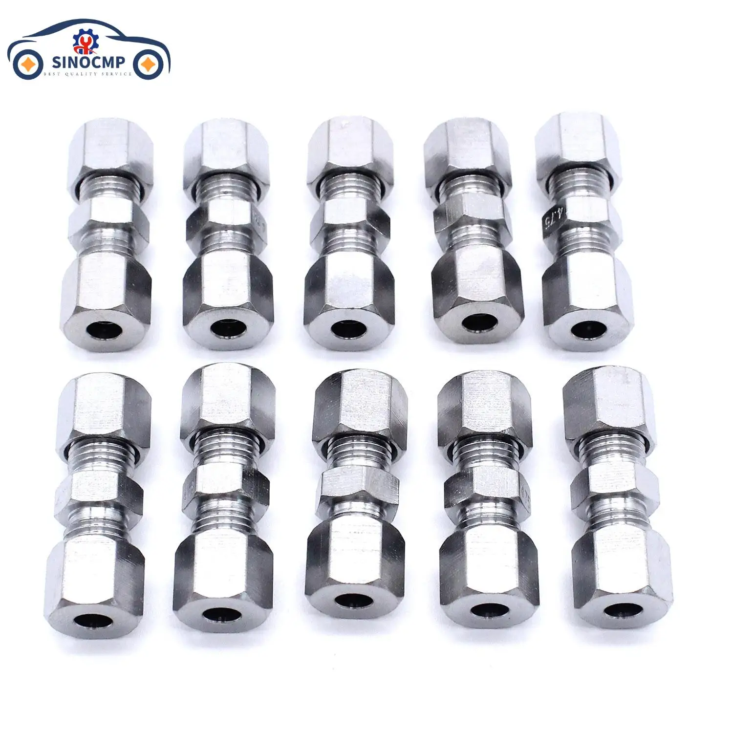 10PCS For Universal Brake Line Union Fittings Straight Reducer Compression Kits Connector 3/16