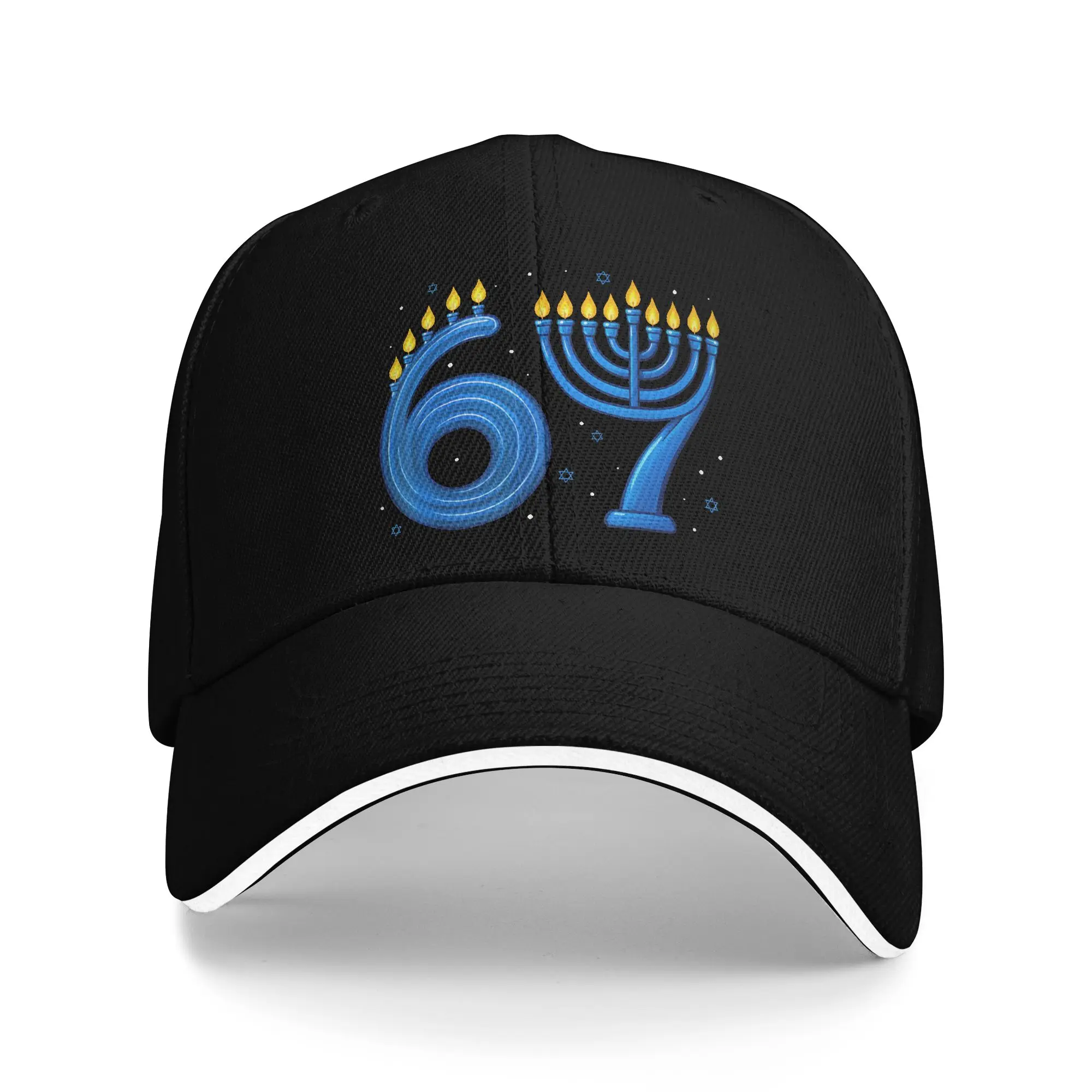 Funny Six Seven 67 Meme Baseball Caps Vintage Hanukkah Chanukah Sandwich Cap Men Women Adjustable Sun Cap Outdoor