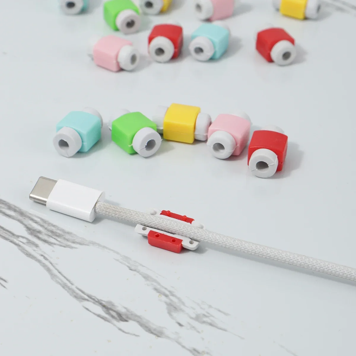 5pcs - Mobile data cable protective cover, anti rupture charger, line protector, essential for furniture