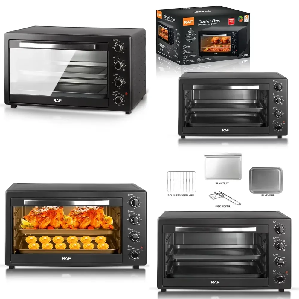 

Raf Brand 68L Visual Glass Door Hot Plate Portable Large Table Benchtop Home Baking Oven Stove