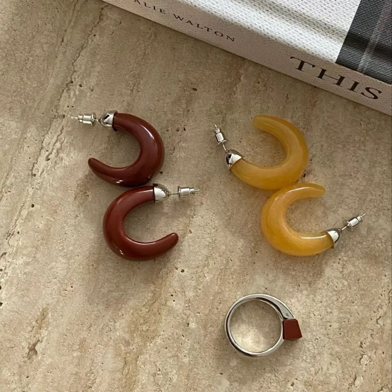 

Jenny&dave Red Jade Simple Earrings With Light Luxury And Niche Design Earrings Jewelry Earrings Women's Earrings Ear Cuffs