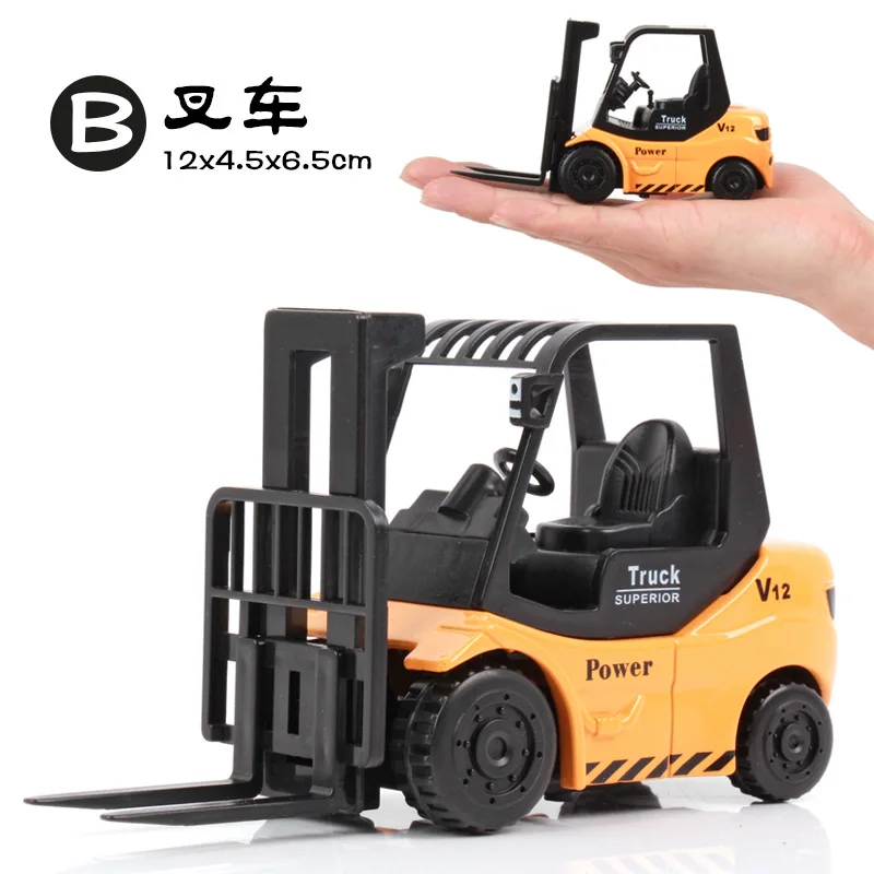 Trek Legering Techniek Auto Speelgoed Baby Jongen Heftruck Graafmachine Mixer Vrachtwagen Kraan Heftruck 2-3-6 jaar Oud B160