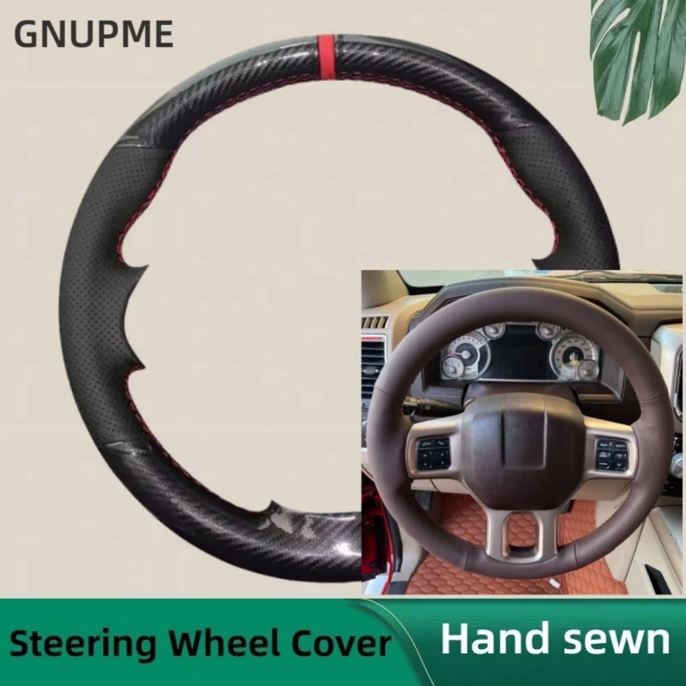 

Custom Car Steering Wheel Cover For Dodge RAM 1500 Classic RAM 2500 3500 5500 2012-2022 Carbon Fiber Leather Steering Wrap