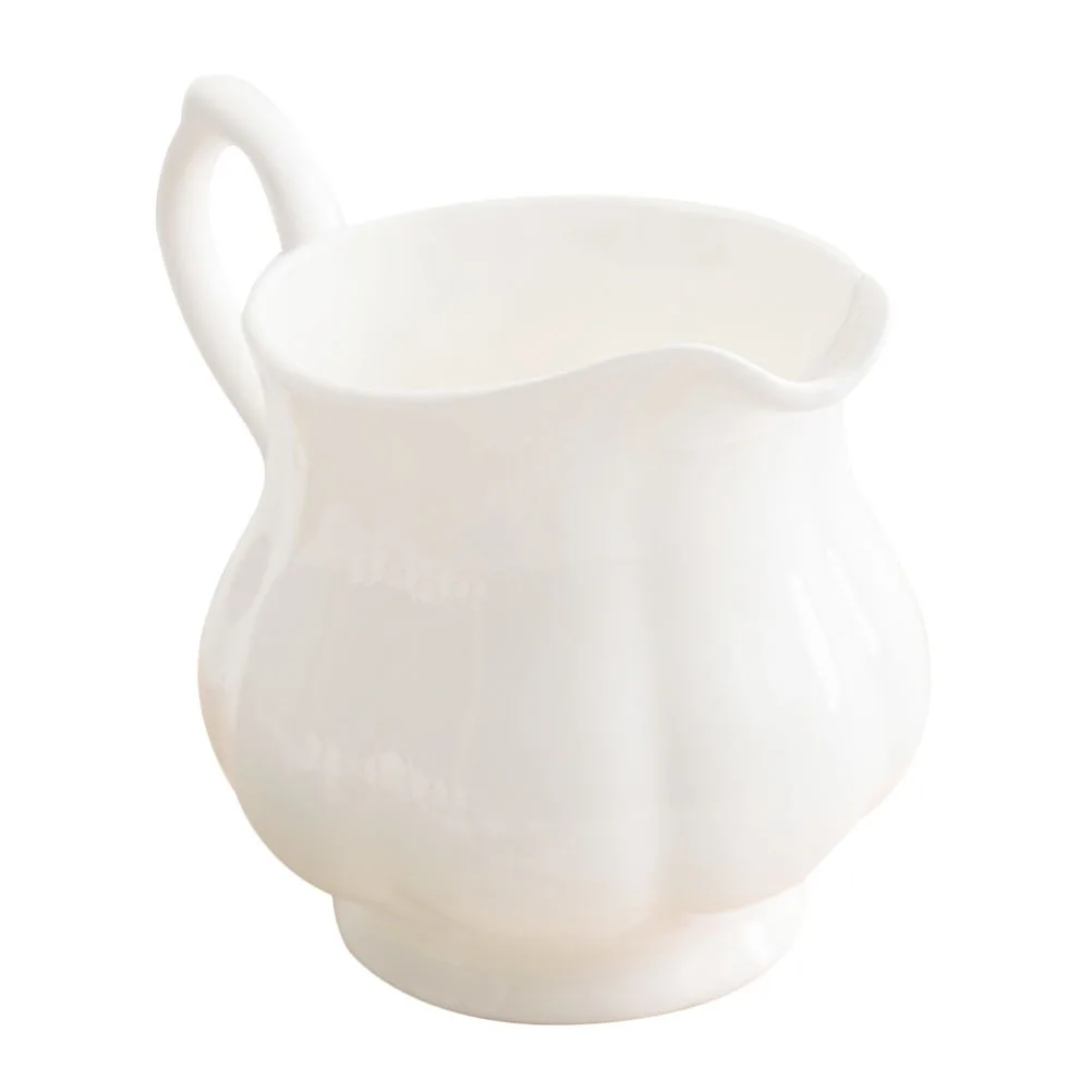 

Ceramic Milk Jug with Unique Spout for Hot Cold Drinks Coffee Creamer Pitcher Frothing Sauce Serving Cup Kitchen Supply