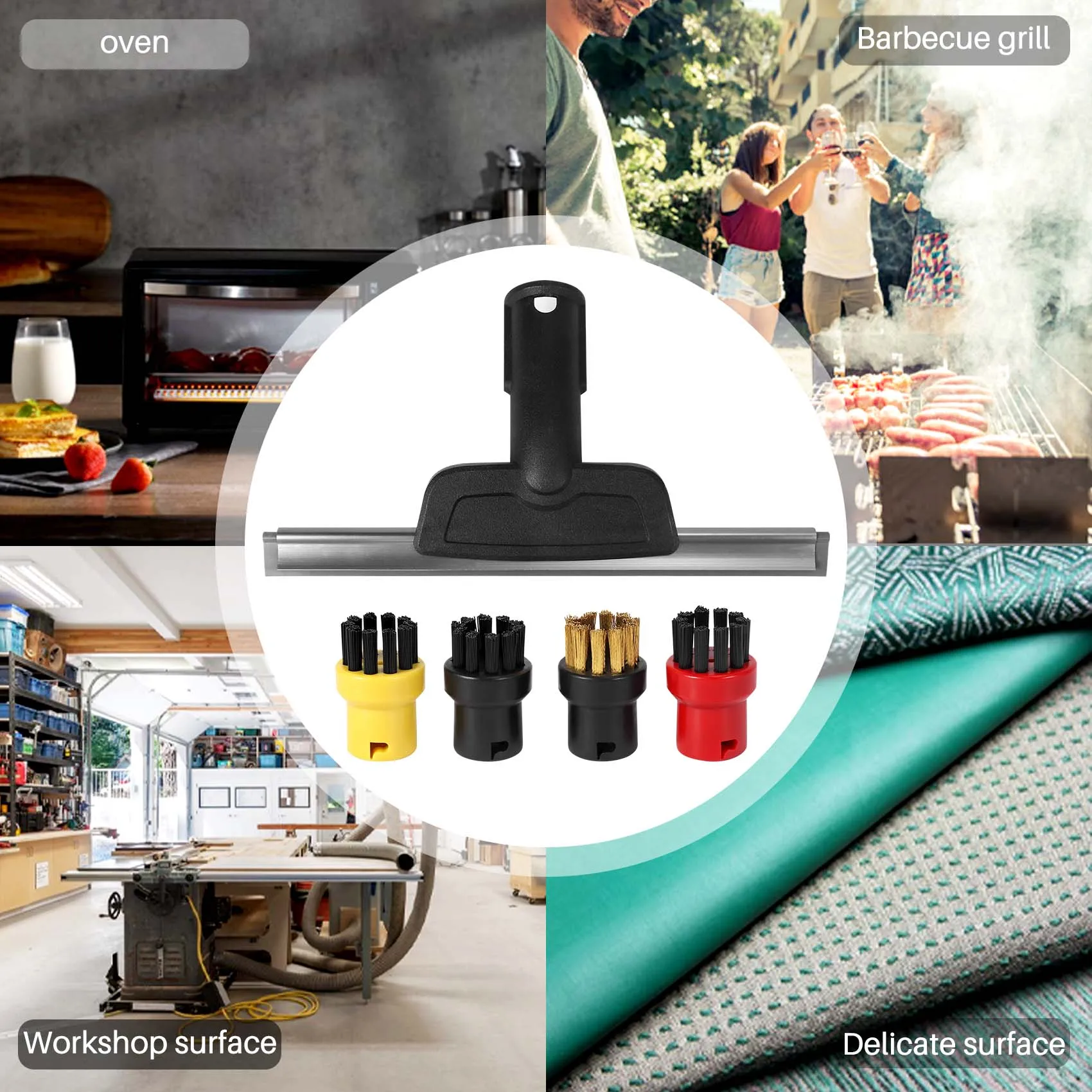 EAS-para Karcher SC2 SC3 SC4 SC5 CTK10 CTK20 raspador de boquilla de ventana cepillo redondo para Limpiador de vapor espejos humedad, hendidura limpia