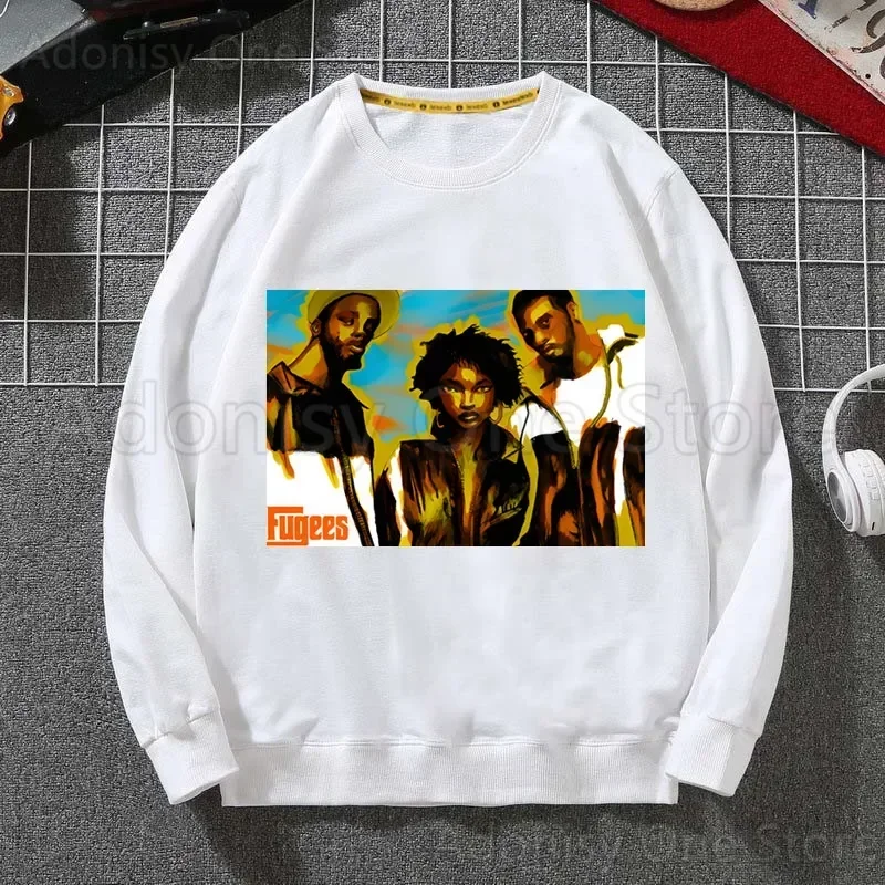 Fugees Refugees Lauryn Hill Men Hoodie Autumn Hip Hop Streetwear Men Pullover Sweatshirts Hoodies Mens White Color Hoodie Male