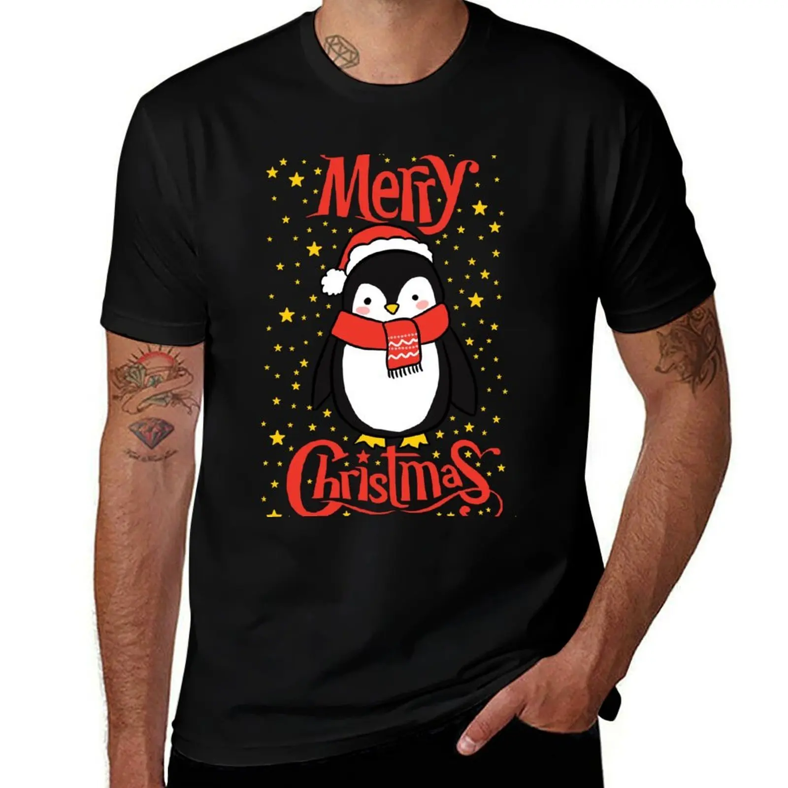 Merry Christmas Cute christmas penguin T-Shirt t shirt man designer T-Shirt