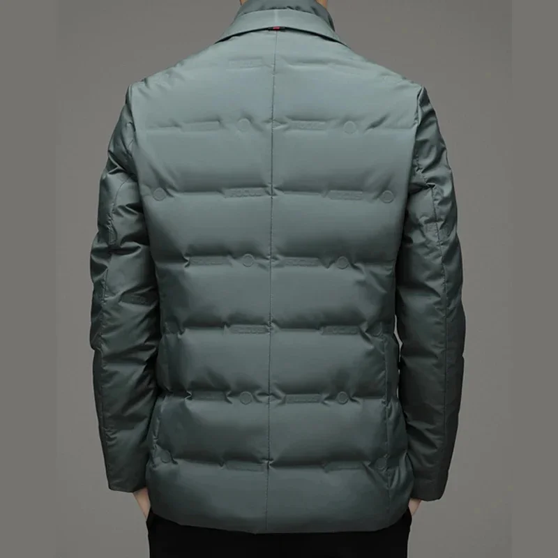 Men Blazer Jackets Short Down Jacket Business Casual Suit Collar Coat Man Spring Autumn Winter Duck Top High Quality