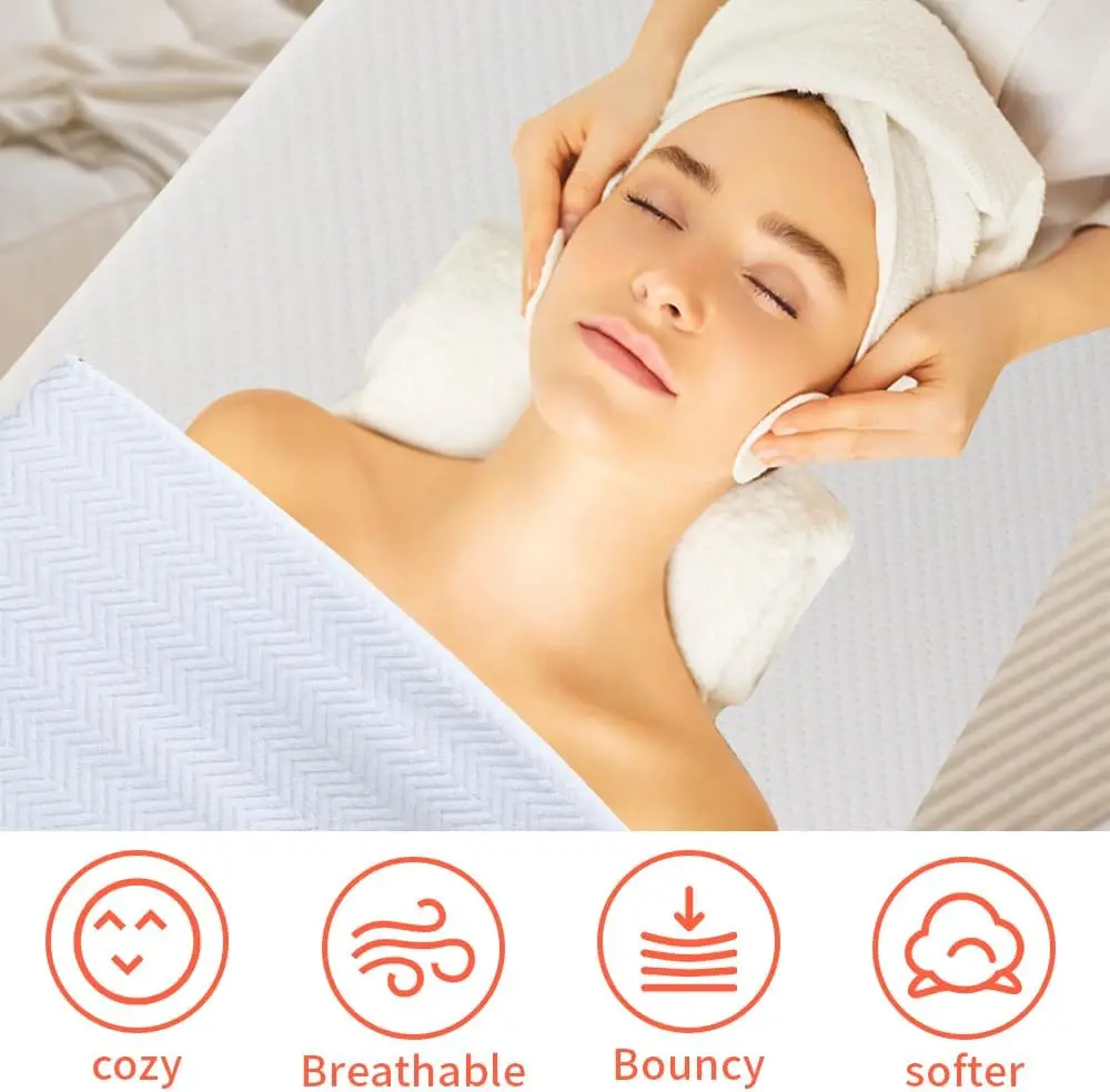 

White Lash Bed Topper Memory Foam Topper For Massage Bed,73X29X2 Inch Memory Foam Massage Mattress With Removable Cover,