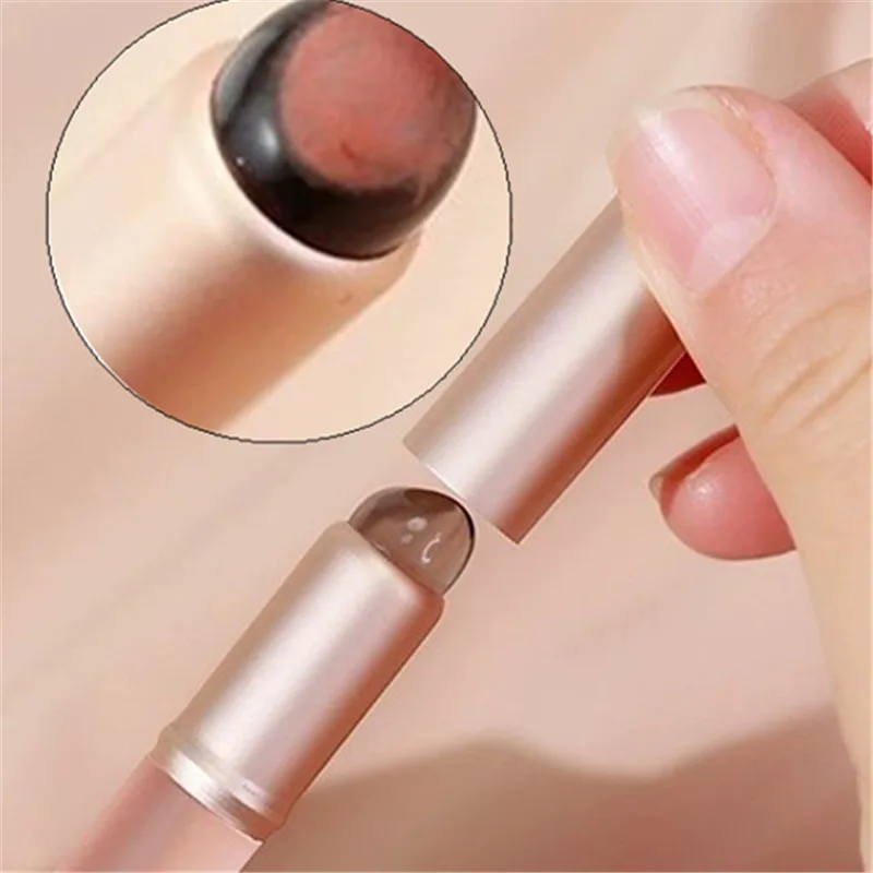 แปรงทาปากซิลิโคนขนาดเล็ก 1 ชิ้น พร้อมฝาปิด แปรงคอนซีลเลอร์แบบปลายนิ้ว แปรงแต่งหน้าลิปสติกเนื้อนุ่ม หัวกลม อุปกรณ์แต่งหน้า