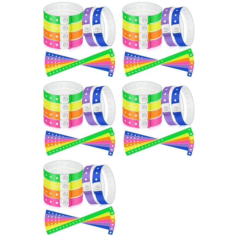 

TTKK-240Pcs Vinyl Wristbands Plastic Event Wristbands Colorful Wristbands For Events Concert Carnival Nightclub, Set 2