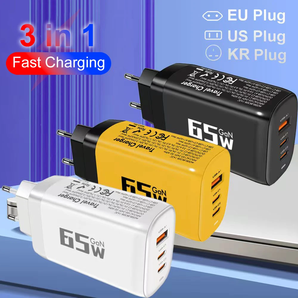 

Полное зарядное устройство GaN USB Type C мощностью 65 Вт для PPS 45 Вт 25 Вт, быстрая зарядка для мобильного телефона Samsung Xiaomi Realme iPhone15 14 13 Pro
