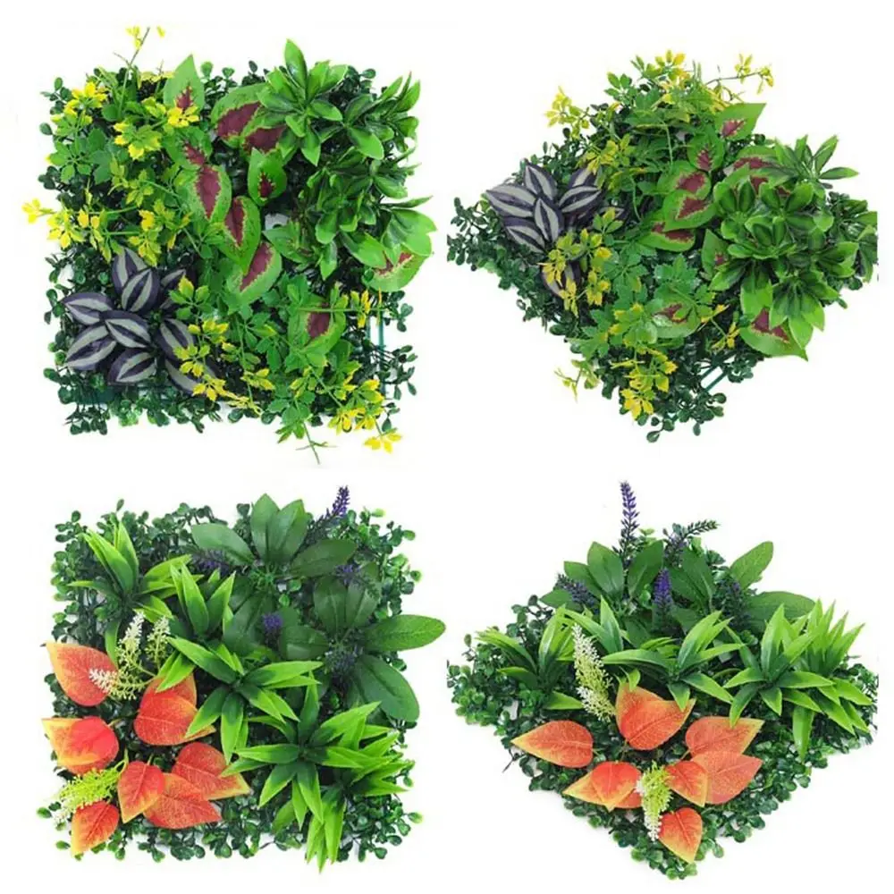 

DIY Artificial Plant Wall Panel Durable Lifelike Artificial Eucalyptus Carpet Green 25*25cm Fake Green Grass Mat