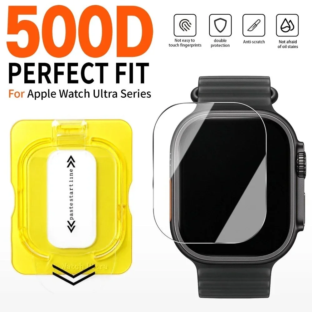 3-1Pcs Easy Installation Tempered Glass for Apple Watch Ultra 3 2 1 49mm Screen Protector 9H Anti-Scratch Film for IWatch Ultra3