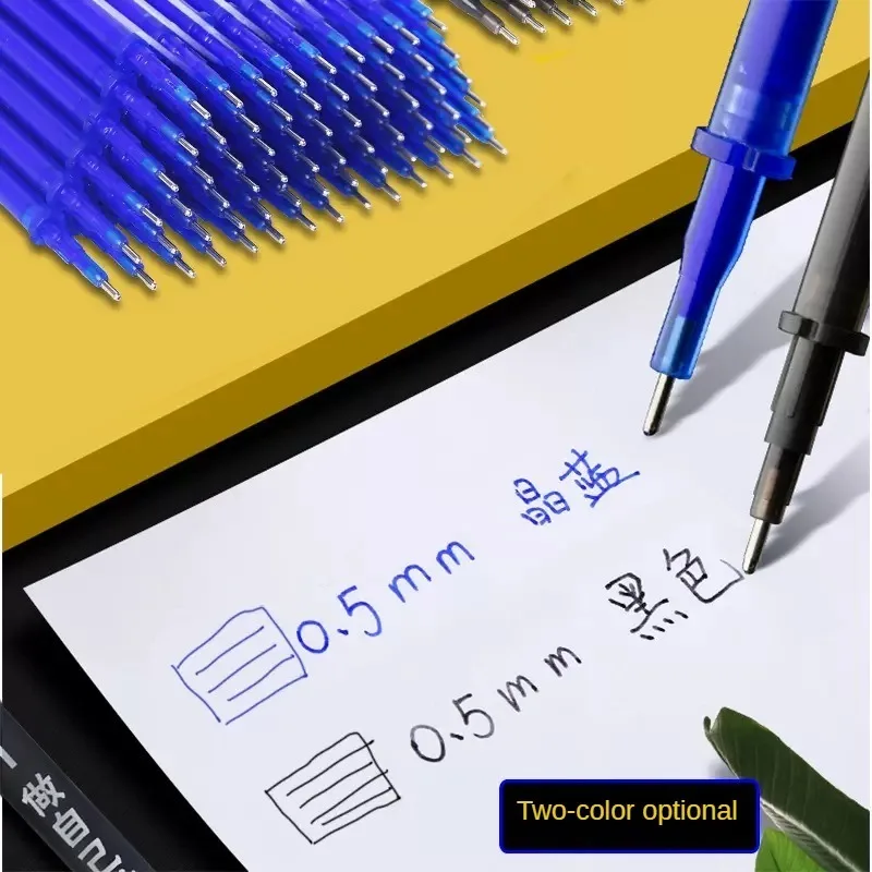 Imagem -03 - Caneta de Gel Erasable Full Needle Tube Tinta Preta Azul Escrita Pintura Papelaria Kawaii Material Escolar Recarga 0.5 mm 100 Pcs Set