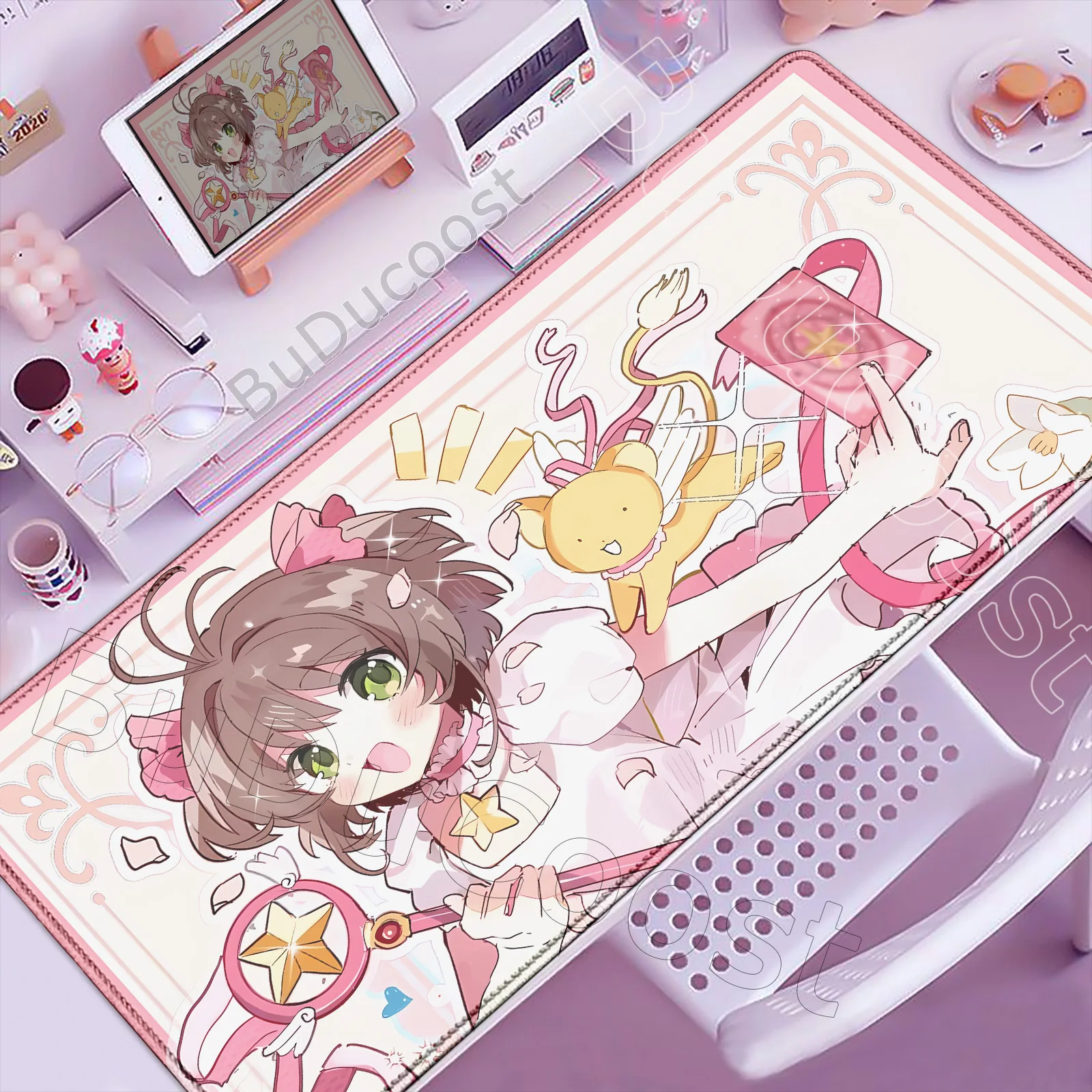 

Anime Girl Pink Cute Mouse Mat Card Captor Sakura CCS Electronic Gaming Computer Mouse Pad Keyboard Pads Desk Cartoon Mouse Pad