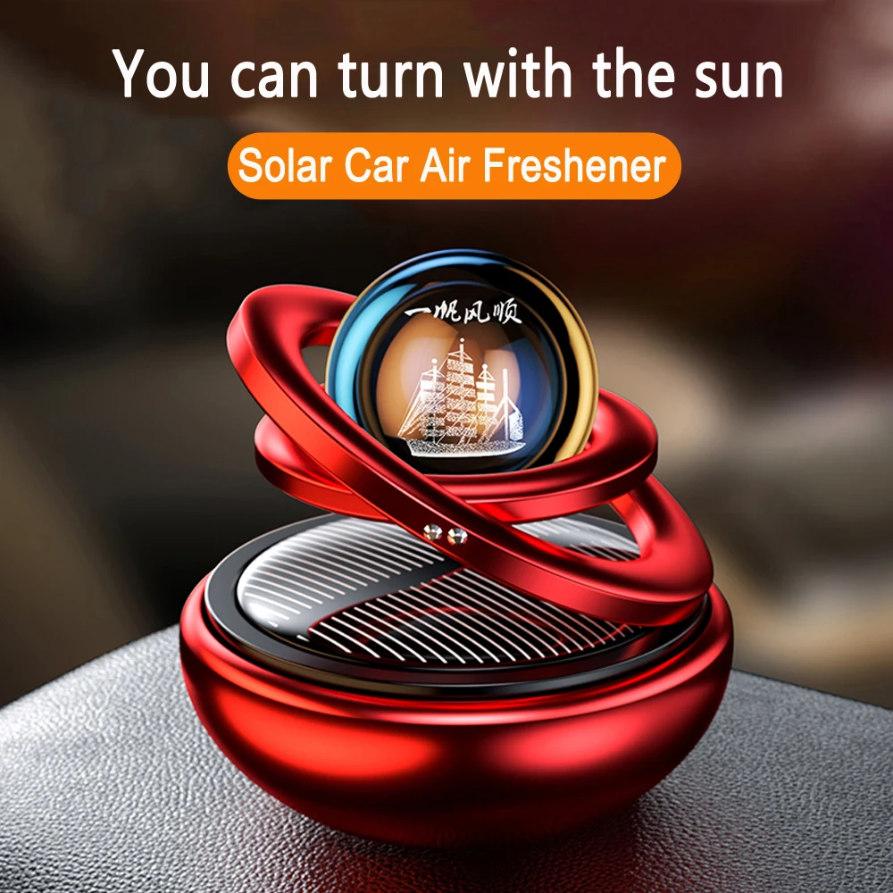 Solar Car Air Freshener Rotating Aromatherapy Diffusing Accessories Interior Durable Original Perfume Accessorires Men And Women