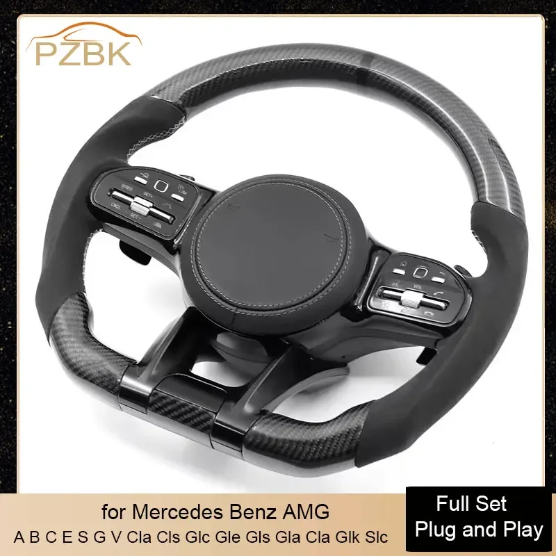 

Top Carbon Car Steering Wheel Alcantara Full Set for Mercedes Benz AMG A B C E S G V GLS GLA GLC GLE S C63 W204 W205 W206 W213