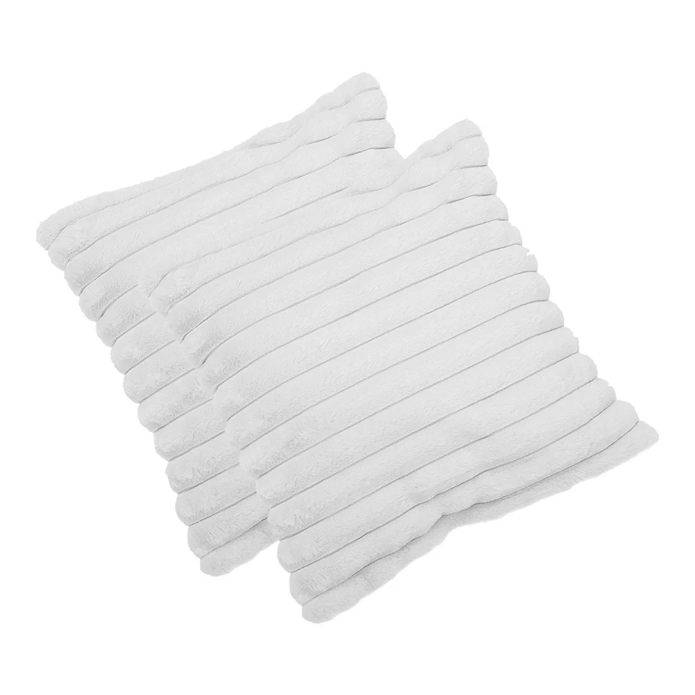 

2Pcs Faux Rabbit Hair Throw Pillow Covers Soft Comfortable Cushion Cover Removable Washable Decorative Sofa Cushions for Home