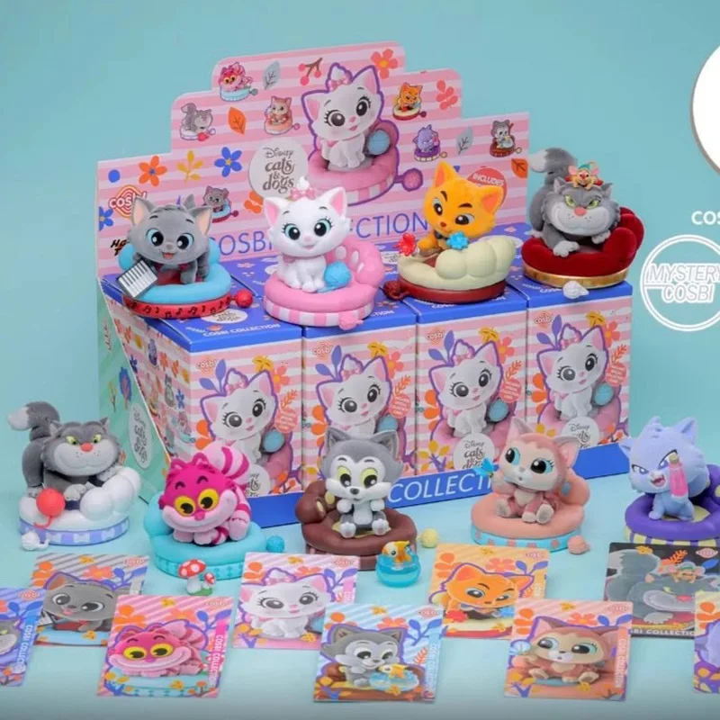 Genuine Version  Disney Cat Party COSBI Blind Box Trendy Handmade Cute Mini Creative Cat Ornament Surprise Box Gifts