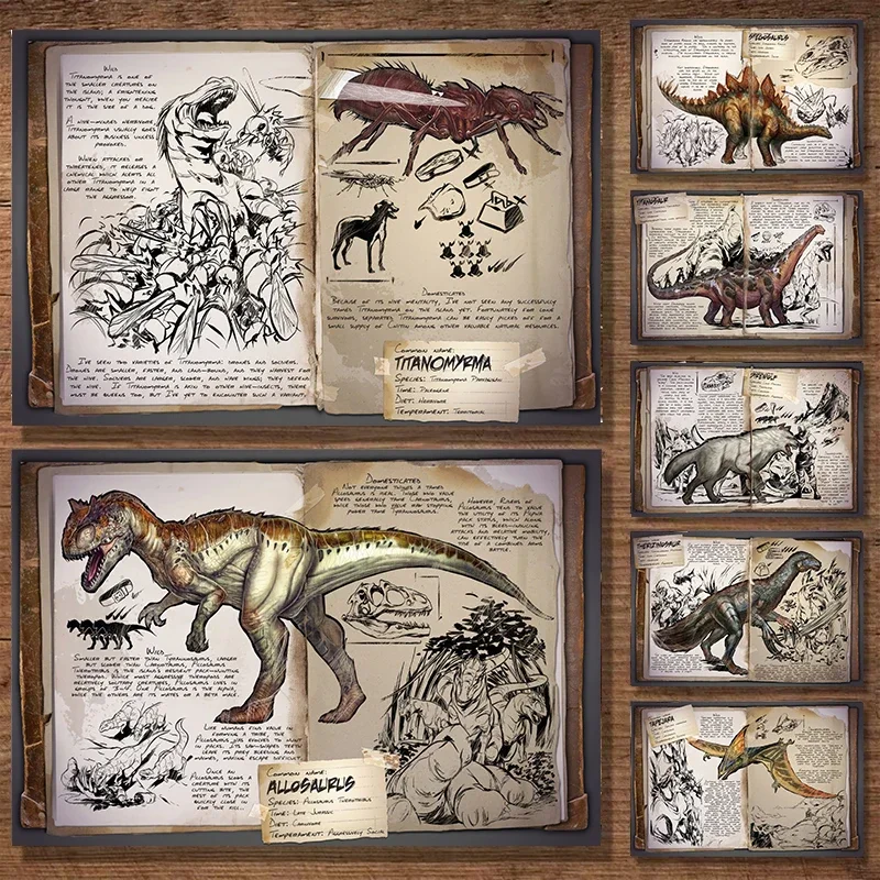 Ark Survival Evolved Game Print Poster Retro Dinosaur Giant Beast Dragon Wall Art Canvas Painting Living Room Boy Bedroom Decor