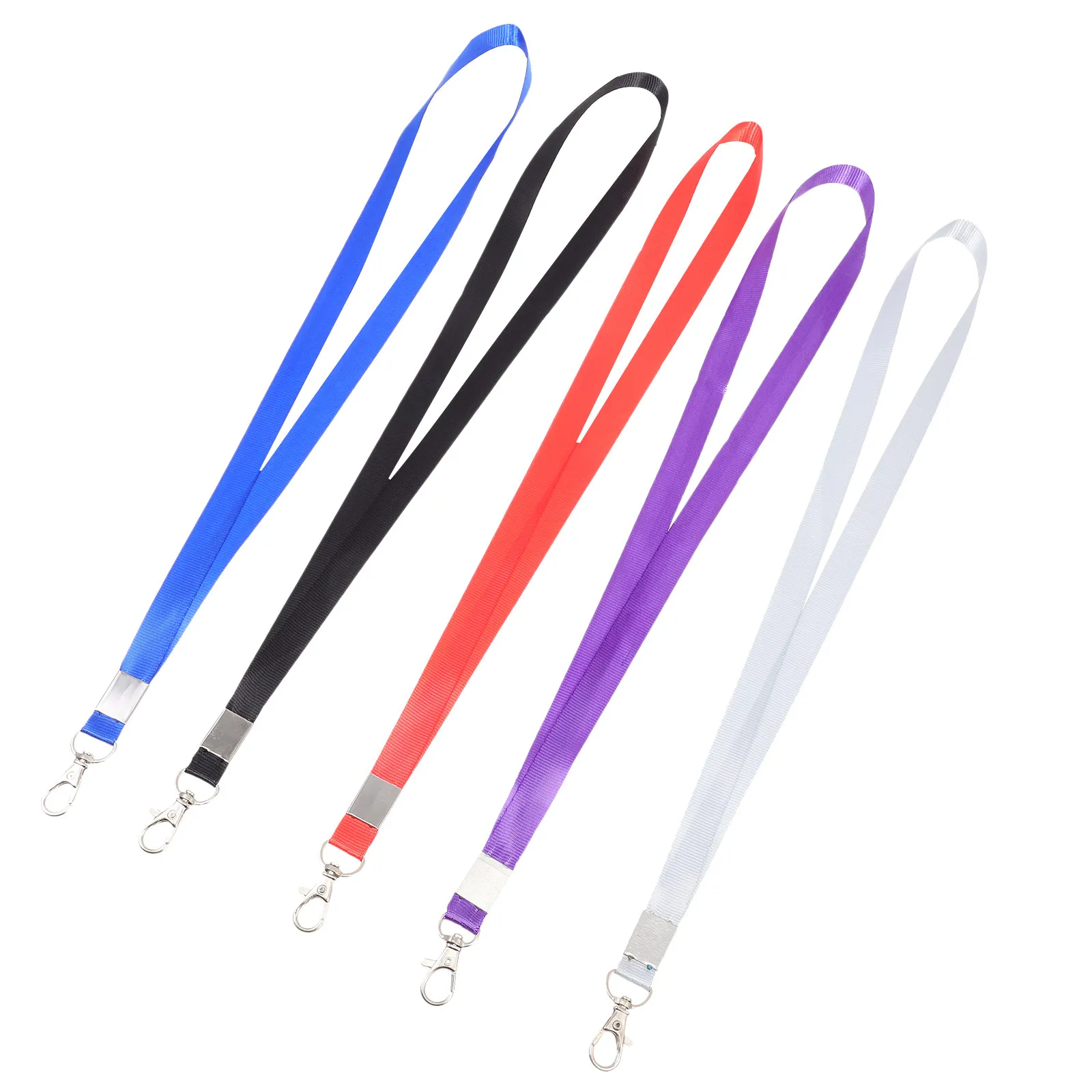 5Pcs Neck Lanyard Badge Holder Strong Clip Office Work Cards Hanging Strap Lightweight Portable Id Card Name Tag