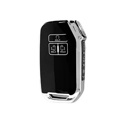 TPU Car Key Case Cover Shell for Kia Carnival Four 4th Generation Carnival 2021 2022 Sedona Carnival 7 Button Keychain Keyring