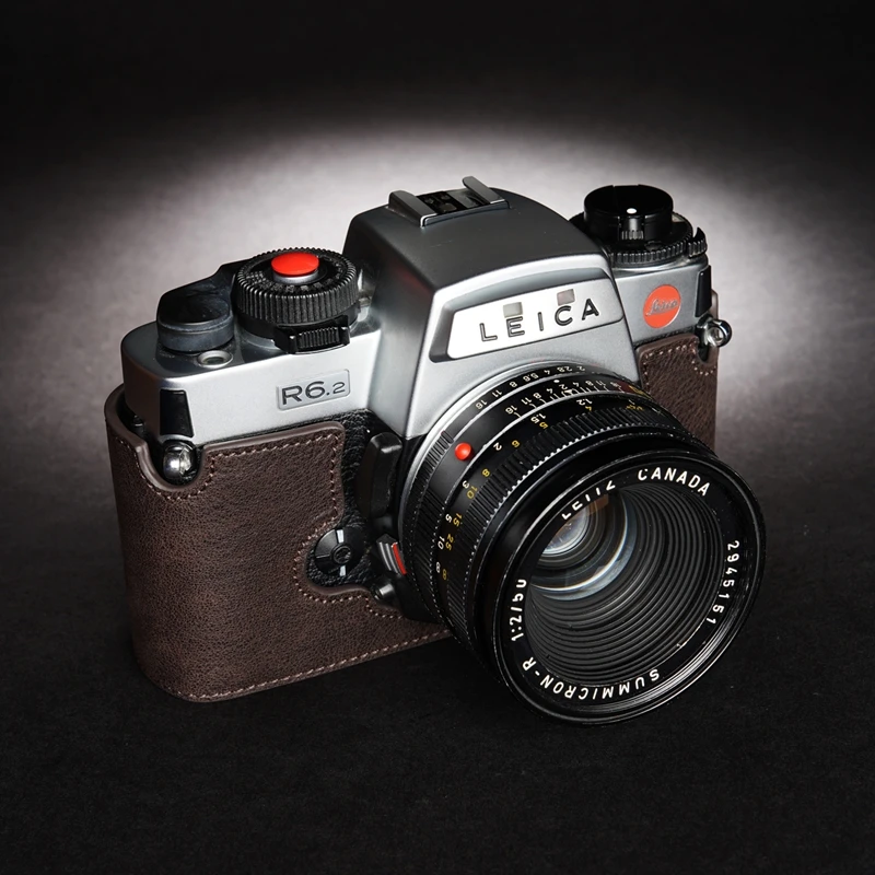 Leica 필름 카메라용 수제 가죽 카메라 케이스, 카메라 가방 커버, 바디 보호 슬리브 베이스, R6/R6.2 R7 R5 R4 R3