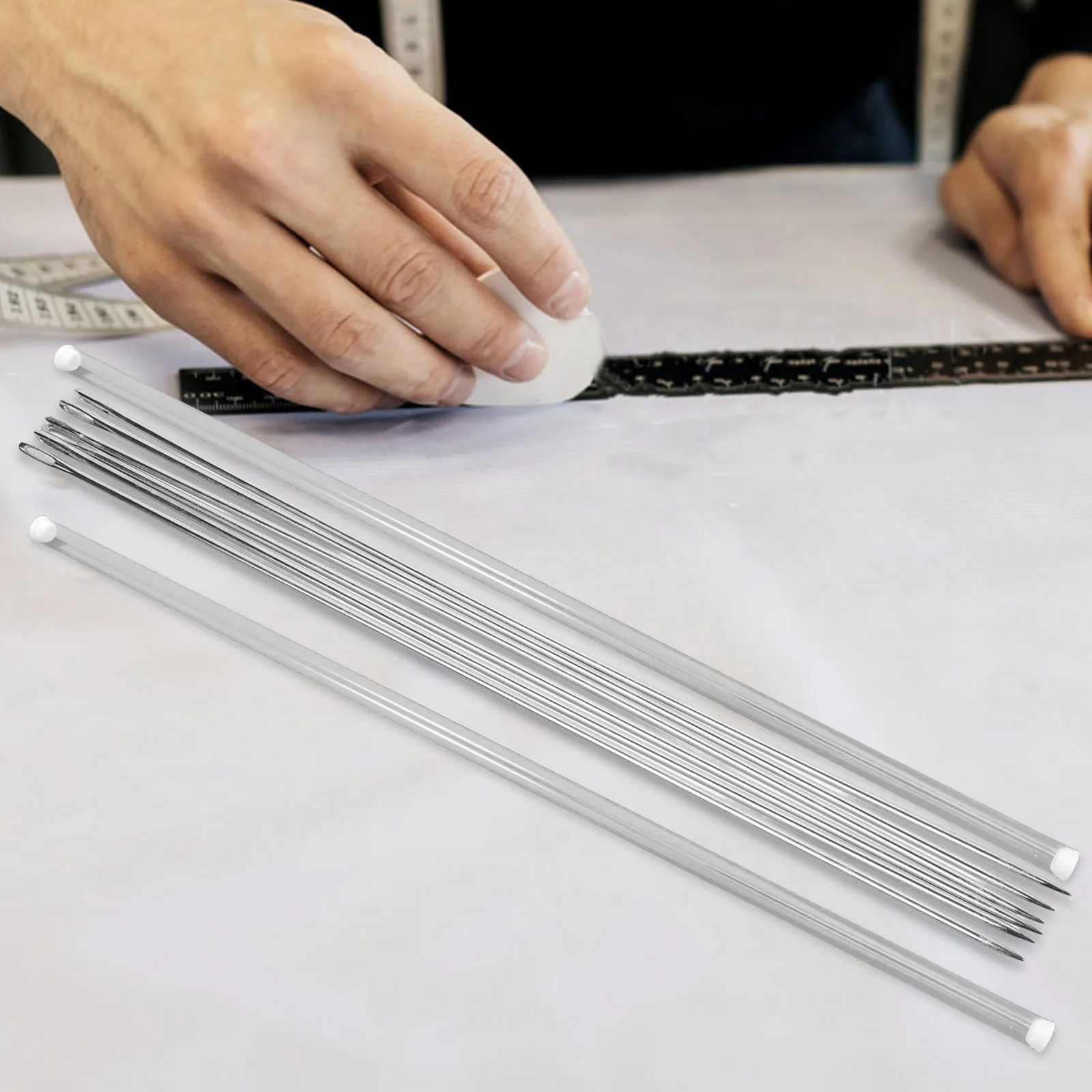 

10 Pcs Bead Tubes Storage Long Sewing Needle Container Desktop Transparent Toolbox