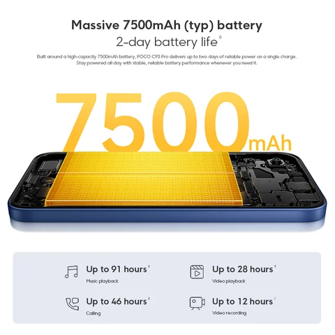 Смартфон Poco M8s 5G, 6 ГБ ОЗУ, 128 ГБ ПЗУ, глобальная версия — фото устройства