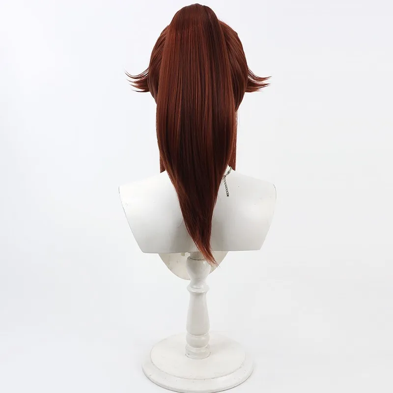 Mignon Nintama Rantaro Tomimatsu Sakube شعر مستعار تأثيري النبيذ الأحمر نمط فروة الرأس قطعة واحدة جديلة #4