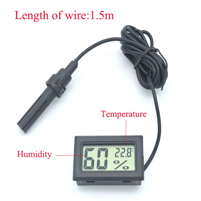 Digital LCD Thermometer Hygrometer Temperature Refrigerator Display Indoor Incubator Storage Temperature Humidity Monitoring