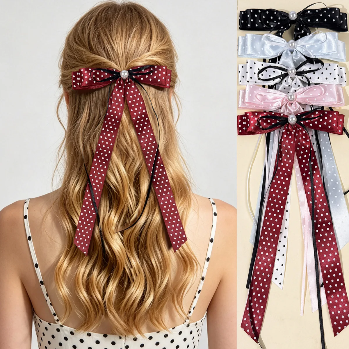 36pcs Women's Polka Dot Bow Hair Clips Fashionable Hair Accessories for Back of Head Girls Hairgrips Side Clips Barrettes Bulk