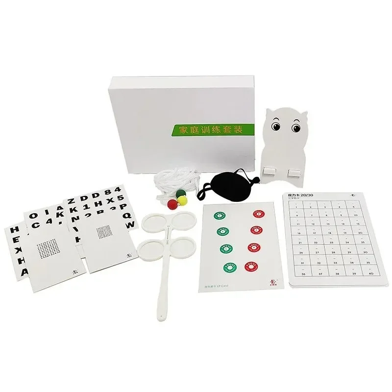A-02 Vision Therapy Kit Home Vision Training Set Binocular Vision Exercise Kit Eye Training Equipment Set