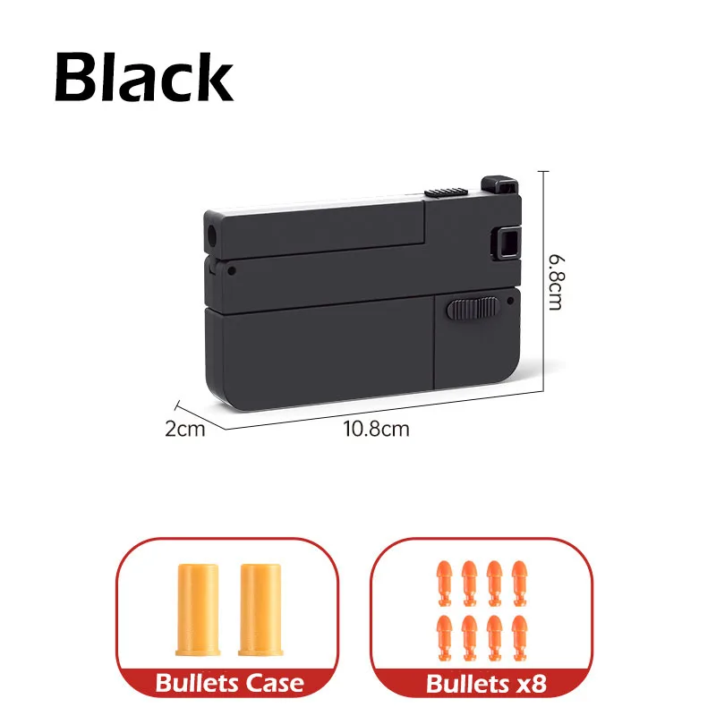 1PC NEW Arrival Funny Plastic life car Throwing Shell Playing Card Gun with Soft Bullet Creative Gun Toy