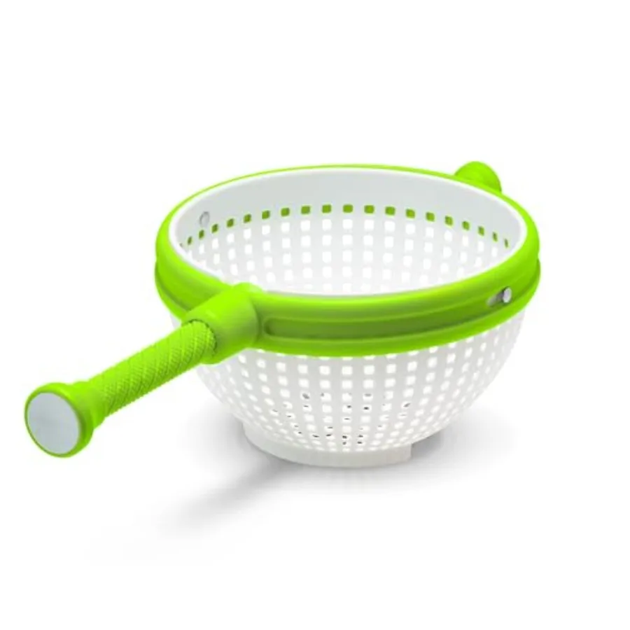 

Spina 2-In-1 Easy-To-Use Collapsible Salad Spinner and Straining Colander for Salad Fruit Vegetable Lettuce - White/Green