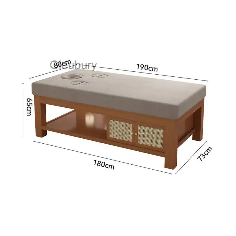 Solid Wood Massage Bed Aesthetic Stretcher Body For Salon Furniture Portable Massage Beds Home Moxibustion Therapy Bed