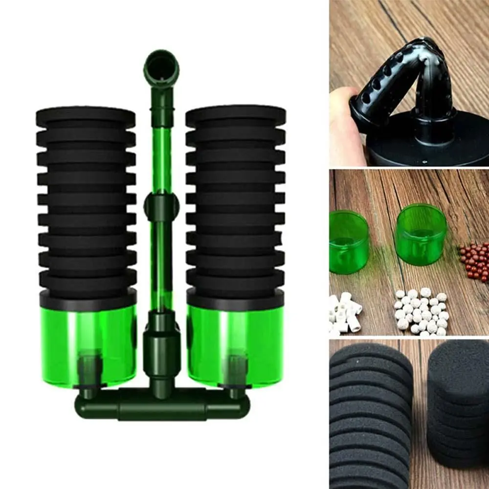 

Air Pump Practical Sponges Double Head Submersible Fish Tank Equipment Sponge Filters Filtration Aquarium Foam Filter