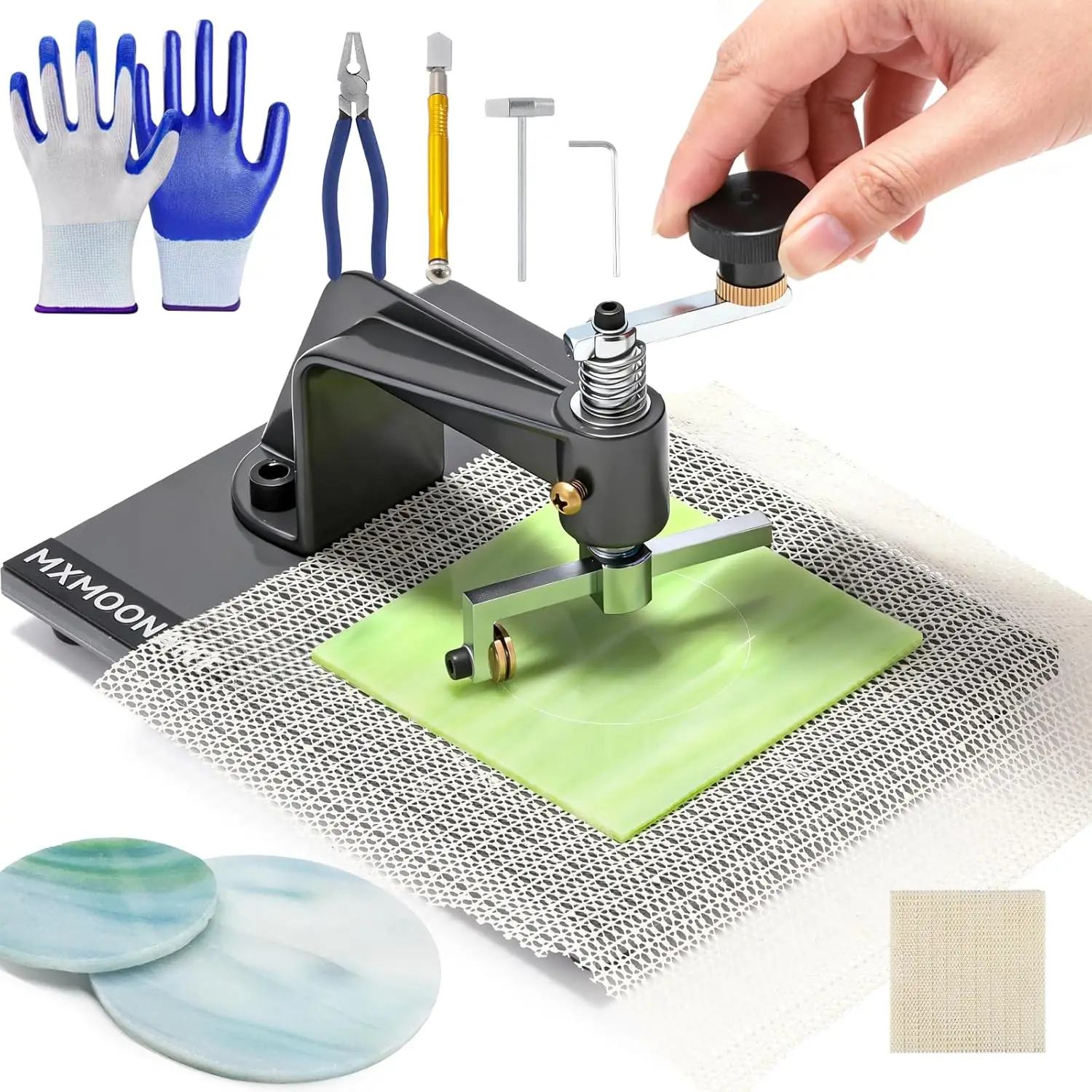 

Инструмент для резки стекла с нескользящей подставкой и плоскогубцами для витражей, мозаики и DIY-проектов