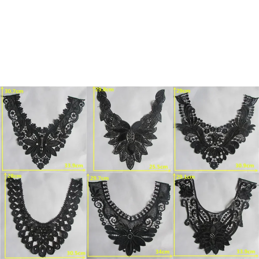 hot sell Fashion style select Floral Lace Collar Fabric Trim DIY Embroidery Lace Fabric Neckline Applique Sewing Craft Accessor