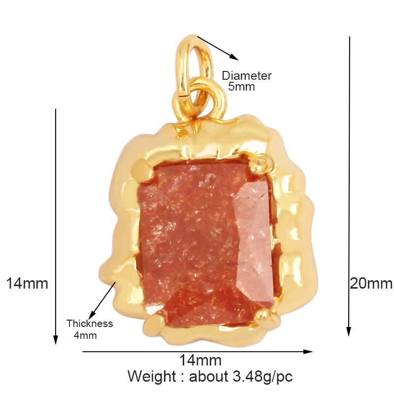 New Style Geometry Heart Shape Mixture Charm Jewelry Findings,Fashion 18k Gold Inlaid Rainbow Zircon Necklace Pendant Supply L31
