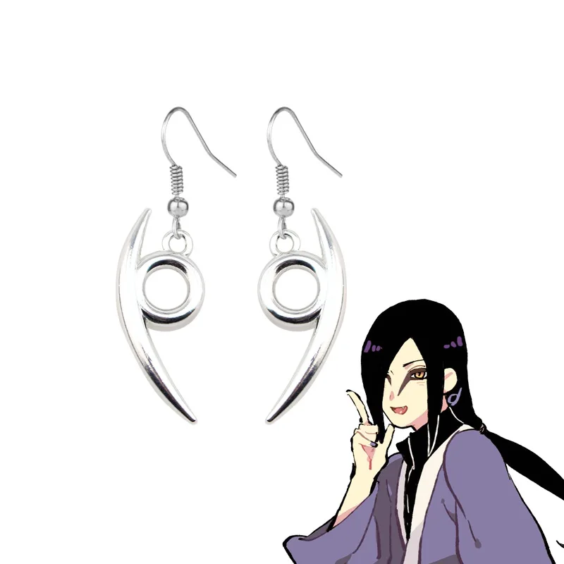 Аниме Ниндзя Орочимару Косплей Серьги из сплава Акацуки Ювелирные изделия Готический кулон унисекс Крючок для ушей Аксессуары Украшение Подарочный реквизит