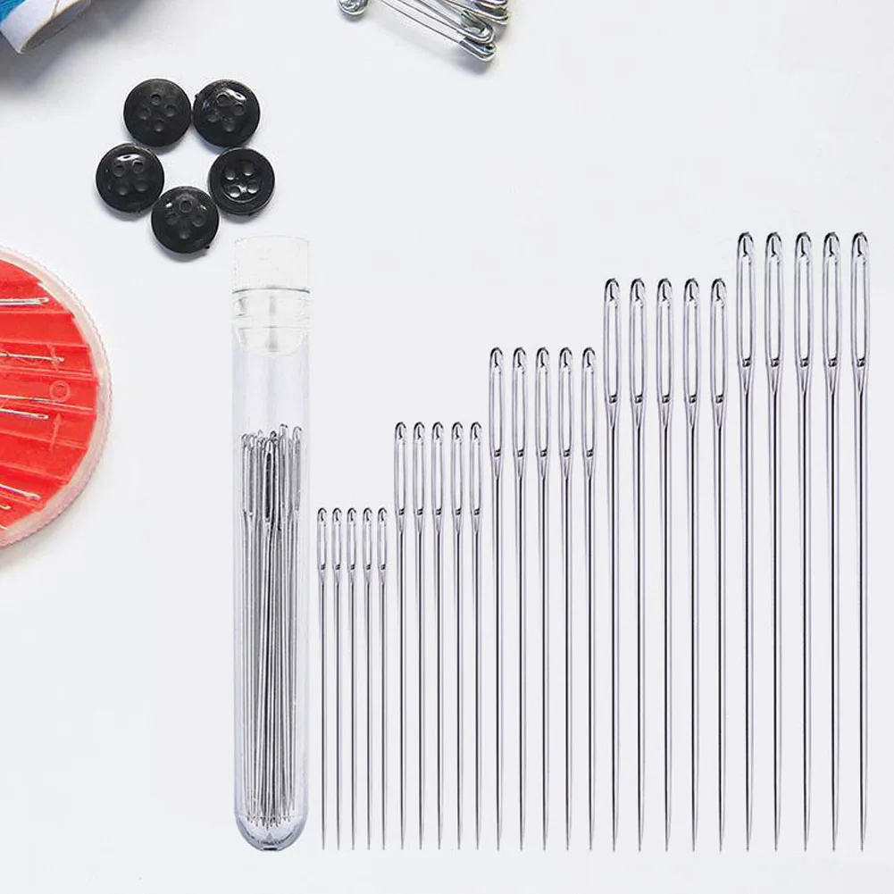 25pcs Stainless Steel Sewing Needles Home Threading Embroidery Stitching Tools