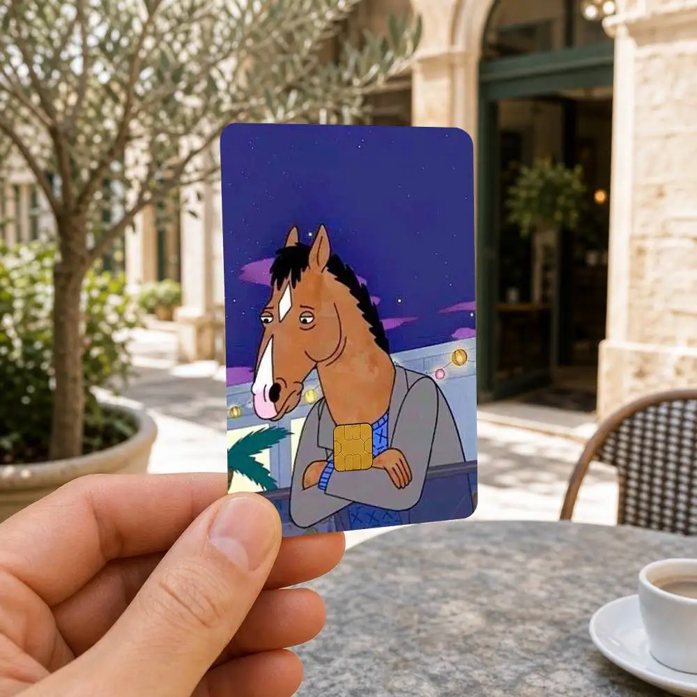 B-BoJack H-Horseman  HD Waterproof Card Skins Protective Stickers for Credit Bank Game Cards