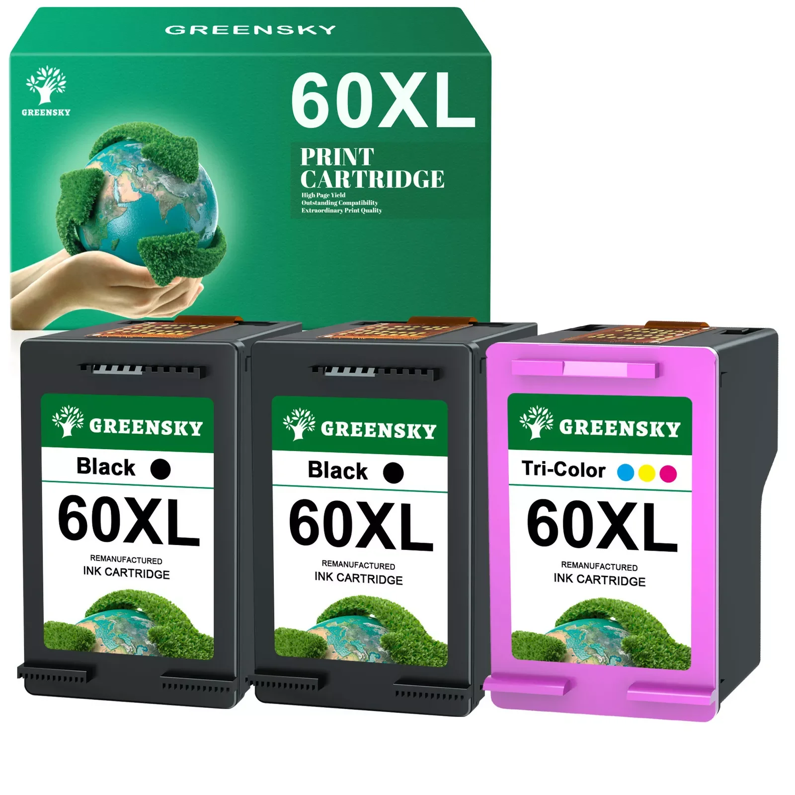 

3PACK Black Color 60XL Ink Compatible For HP PhotoSmart C4600 C4610 C4635 C4640