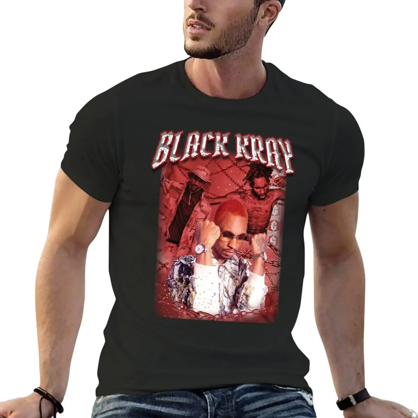 Black Kray Vintage Bootleg Shirt T-Shirt heavyweights graphics anime figures Men's t-shirts