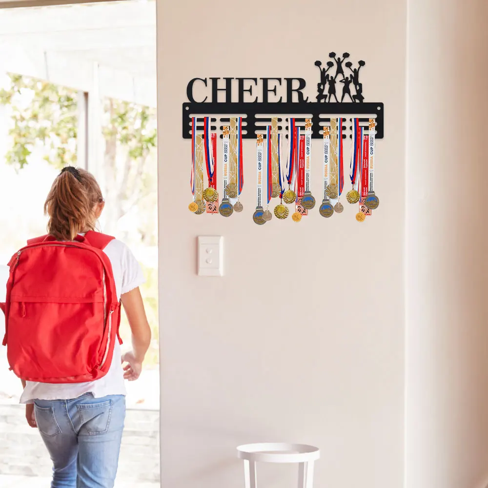 1pc Medal Holder Sports Cheerleaders Medal Hanger Display Hook Cheerleading Awards Ribbon Medals Holder for Wall Metal Wall